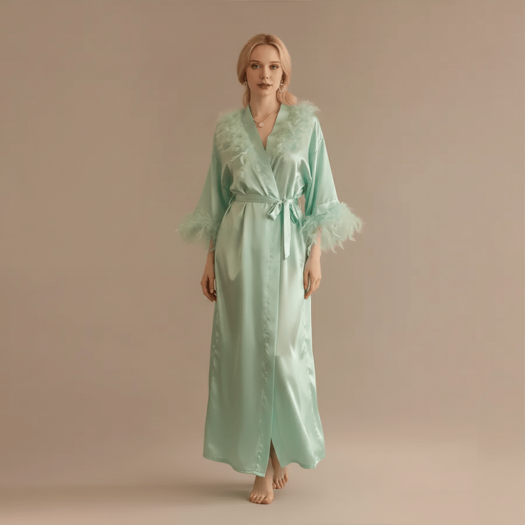 Peignoir Femme Plume | satin taffetas chic