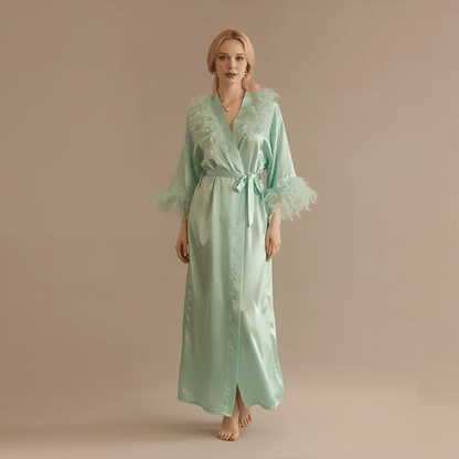 Peignoir Femme Plume | satin taffetas chic