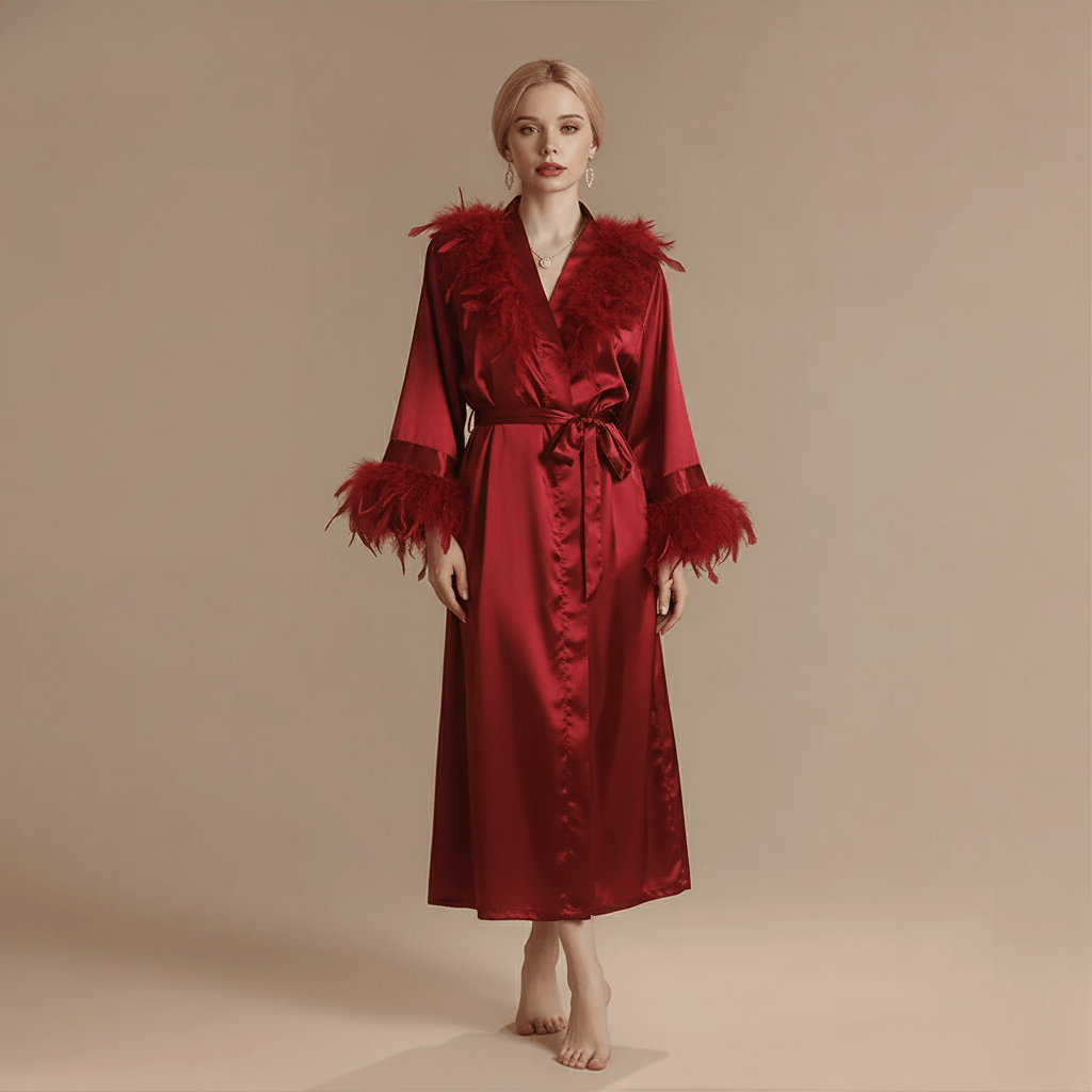 Peignoir Femme Plume | satin taffetas chic
