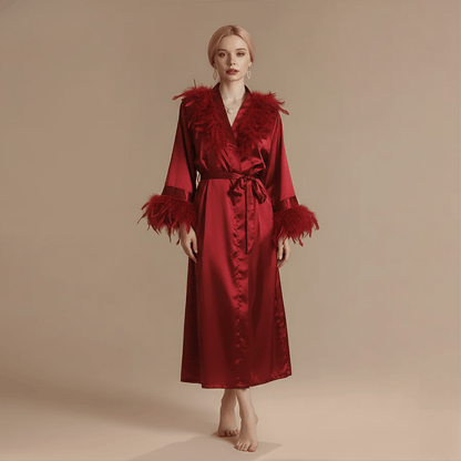 Peignoir Femme Plume | satin taffetas chic