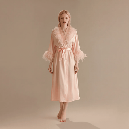 Peignoir Femme Plume | satin taffetas chic