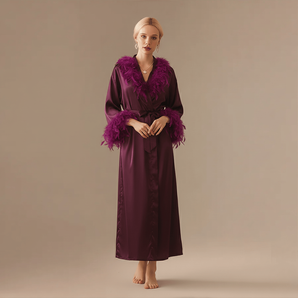Peignoir Femme Plume | satin taffetas chic