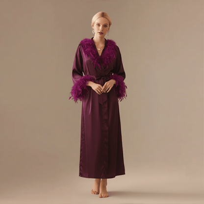 Peignoir Femme Plume | satin taffetas chic