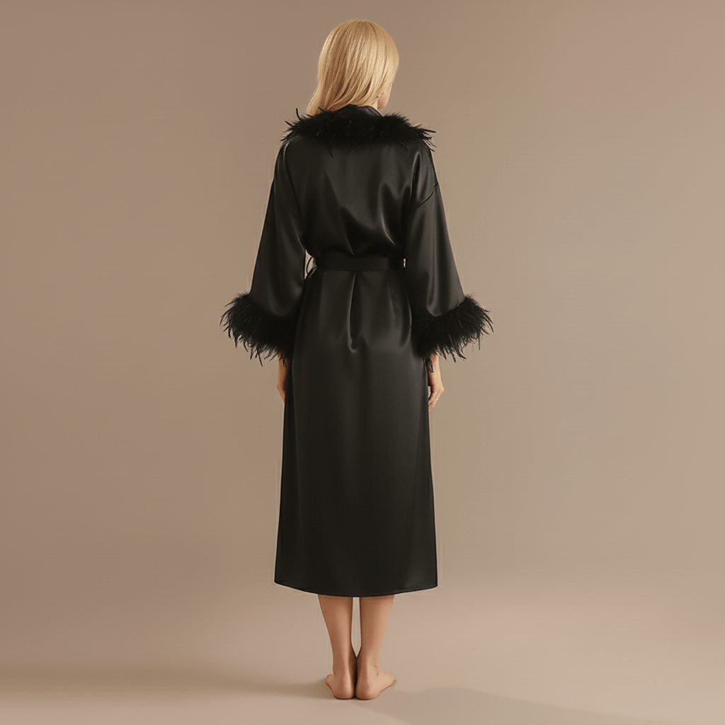 Peignoir Femme Plume | satin taffetas chic