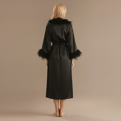 Peignoir Femme Plume | satin taffetas chic