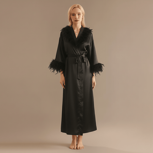 Peignoir Femme Plume | satin taffetas chic