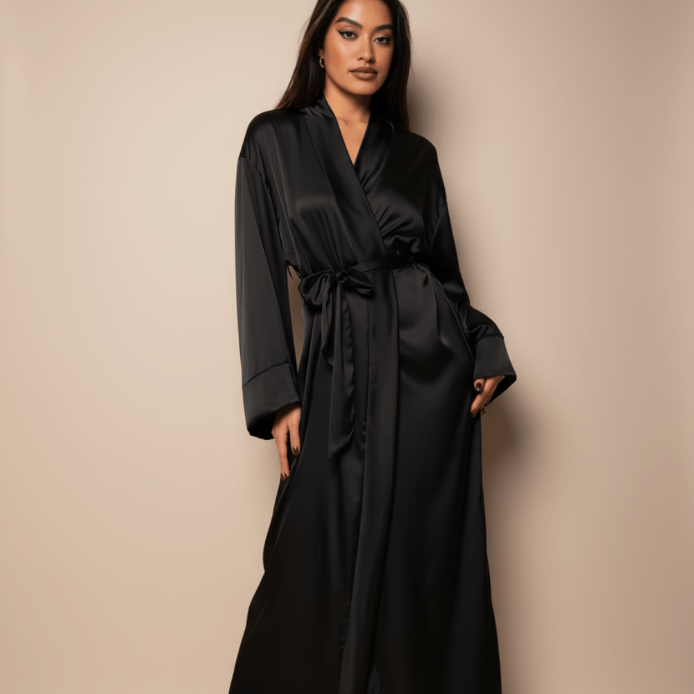 Peignoir Mi-long Femme En Microfibre – Absorbant, Doux, Avec Ceinture – Pour Automne, Confort Maison, Après La Douche - 6
