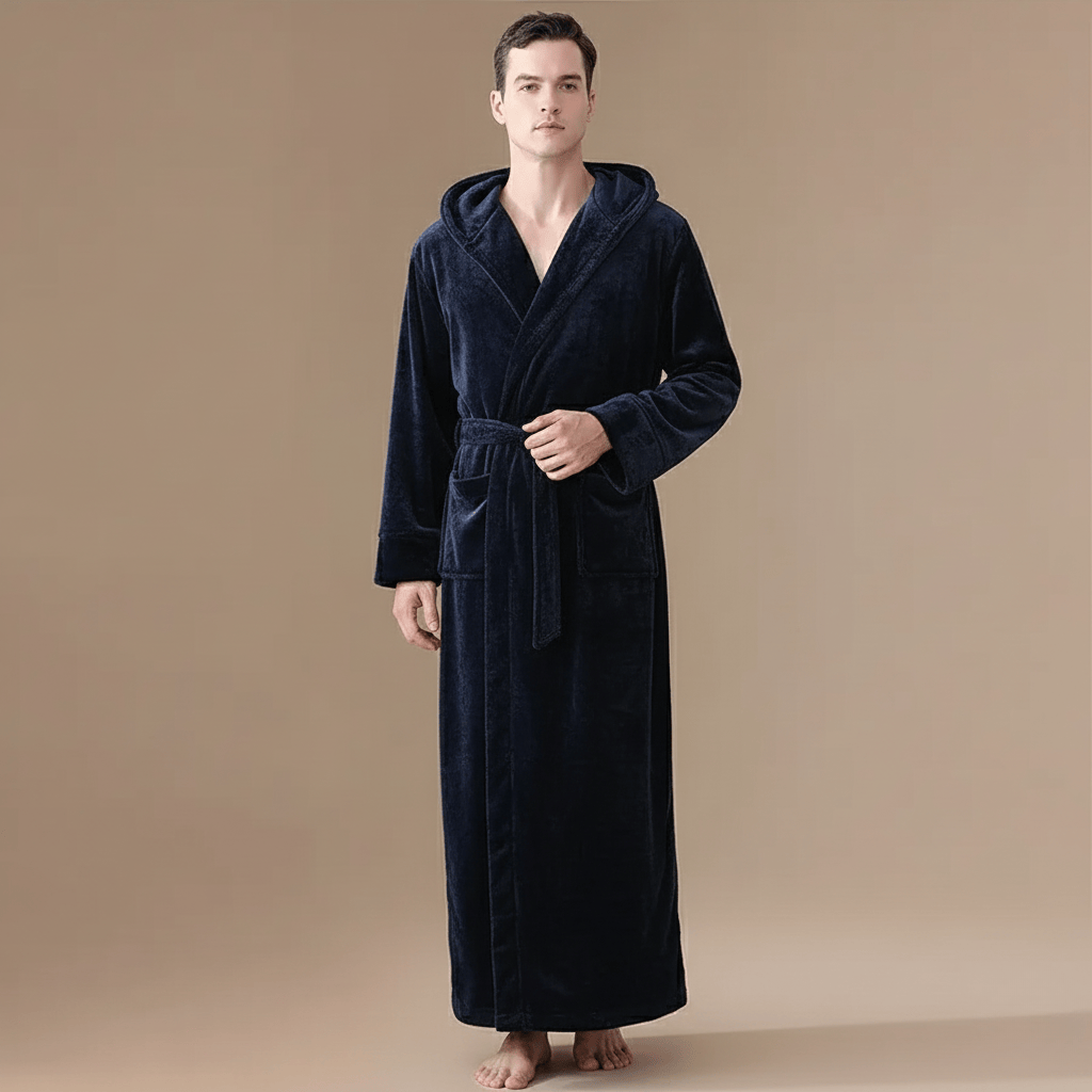 Peignoir Hiver Homme – Flanelle longue, chaleur douce