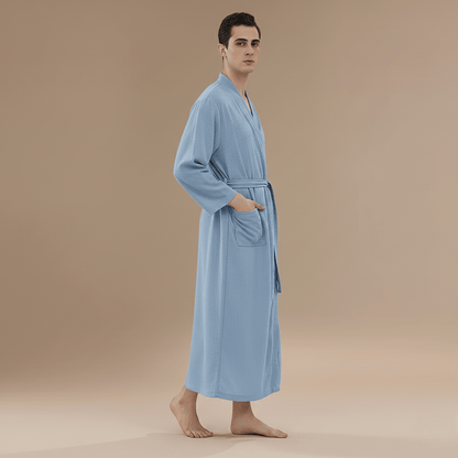 Peignoir Homme Coton Gaufre – Maille gaufrée, poches