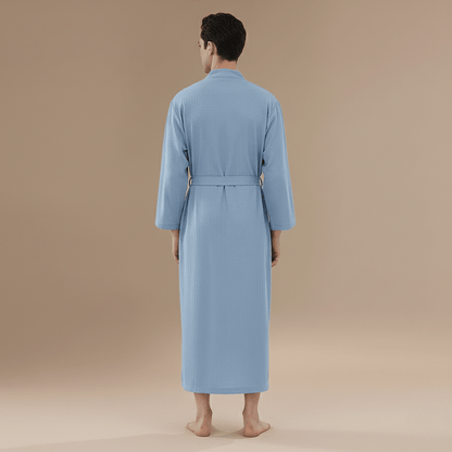 Peignoir Homme Coton Gaufre – Maille gaufrée, poches