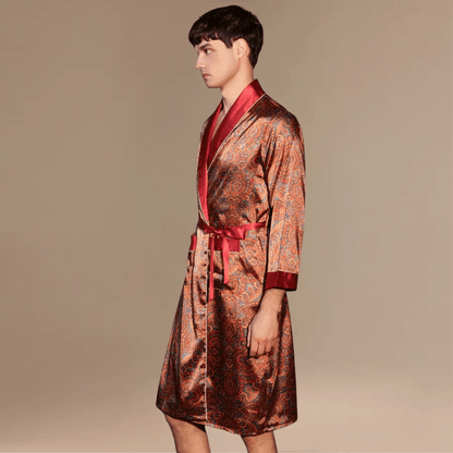Peignoir Homme Satin Rouge : Élégance et Confort Inégalés à Découvrir