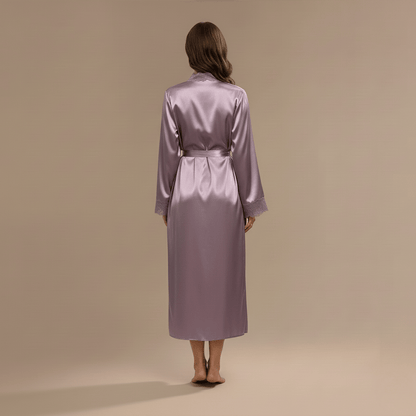 Peignoir Kimono Femme en Satin Dentelle – douceur chic maison