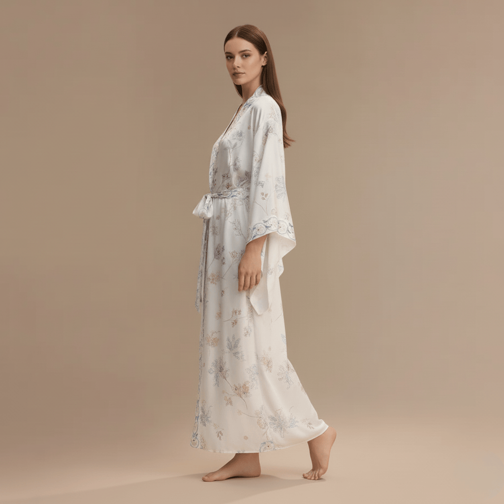 Peignoir Kimono Femme Fleuri – Confort absolu et élégance révélée