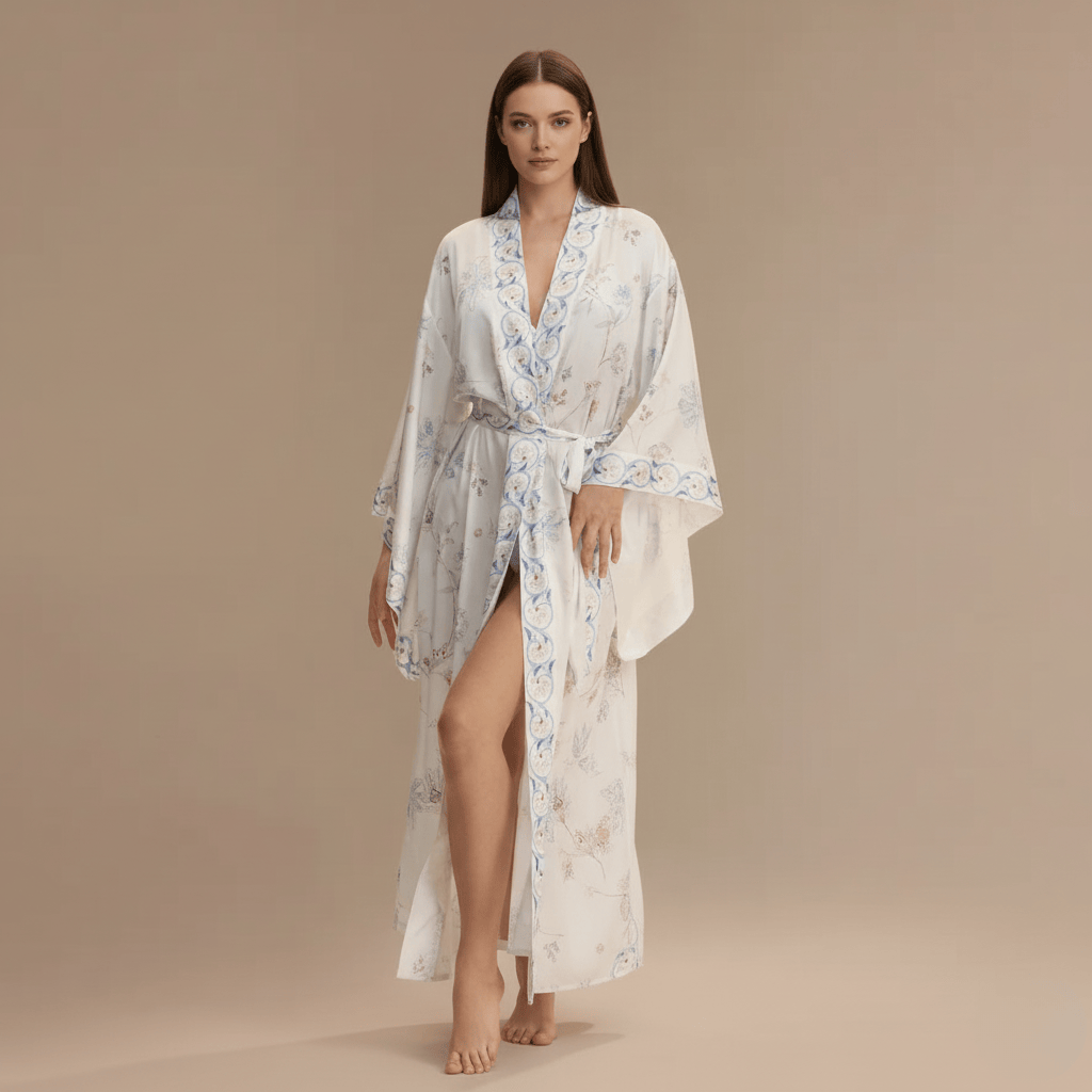 Peignoir Kimono Femme Fleuri – Confort absolu et élégance révélée