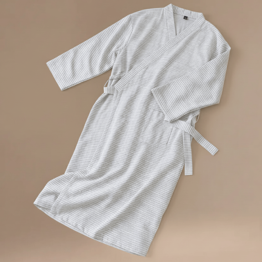 Peignoir Kimono Homme Coton – Léger rayé pour l’été