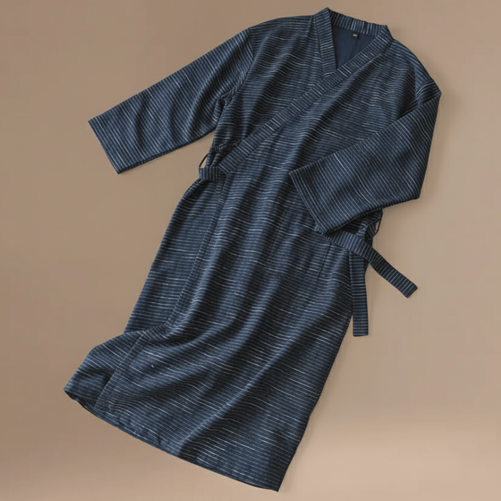 Peignoir Kimono Homme Coton – Léger rayé pour l’été