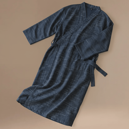 Peignoir Kimono Homme Coton – Léger rayé pour l’été