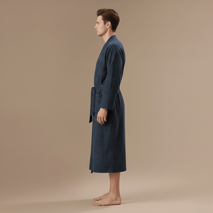 Peignoir Kimono Homme Coton – Léger rayé pour l’été