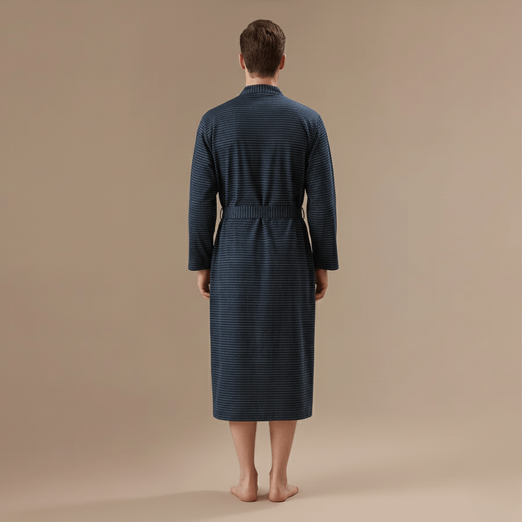 Peignoir Kimono Homme Coton – Léger rayé pour l’été