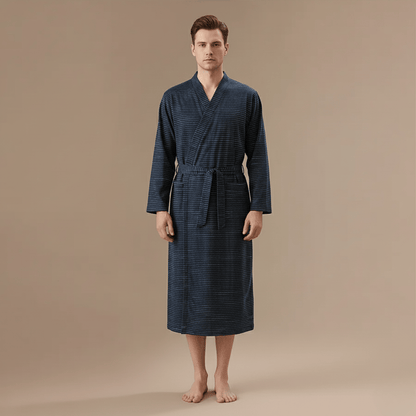 Peignoir Kimono Homme Coton – Léger rayé pour l’été