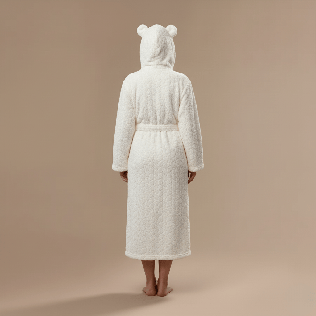 Peignoir Ours Femme – Velours côtelé, confort unique.