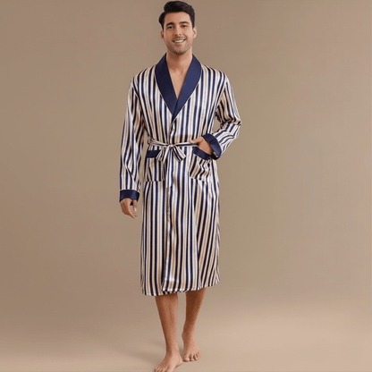 Peignoir Rayé Satin homme – Élégance et Confort Inégalés à Découvrir