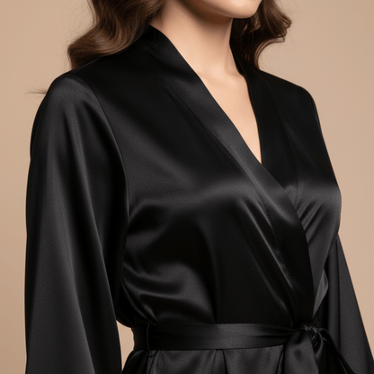 Peignoir Satin Dentelle – Élégance Sensuelle & Confort Irrésistible