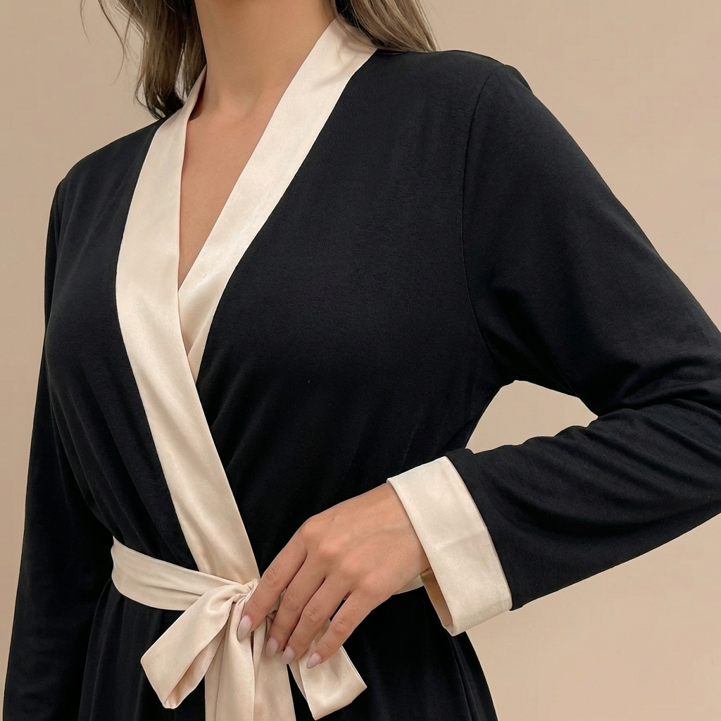 Peignoir Noir Femme Long